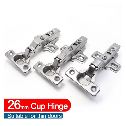 Adjustable Concealed Frameless Cabinet Hinges With Smooth Soft Close Damper Premium Steel 26mm cup hinges for thin doors