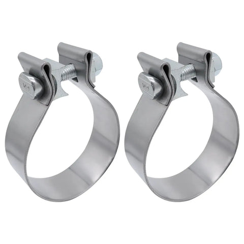 3 Inch Exhaust Clamp Narrow Band Stainless Steel Slip Fit Connector For 3 Inch OD To 3 Inch ID Exhaust Pipes, Heavy Duty 2 Pack