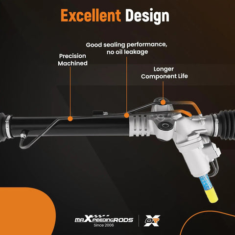 Heavy Duty Hydraulic Power Steering Rack And Pinion Assembly For Subaru Impreza Legacy Outback 2005 2009 close-up view of precision machined design with features.