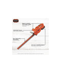 20V Max Cordless Hedge Trimmer with 18 inch dual action blade, lightweight orange design includes battery and charger