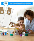 U L O Type Vacuum Bags For Upright Vacuums Compatible With Kenmore 5068 shown next to mother and daughter crafting.