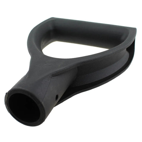 D Shaped Shovel Handle Grip Replacement For 28mm ID Plastic Fork Spade Handle, durable black plastic grip, side view