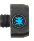Side view of Spyder Hex8 3/8-inch quick-change hole saw arbor, black metal with blue spider logo