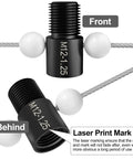 Pro Grade Nut And Bolt Thread Checker Set Inch And Metric, shows M12-1.25 gauge, detachable wire loops, laser print mark