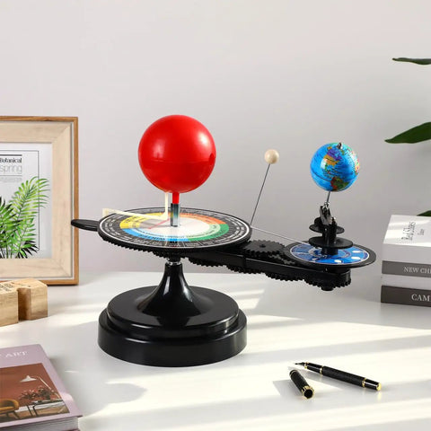 Solar System Model Kit Showcases How Earth And Moon Revolve Around The Sun For Teens And Students A Hands On STEM Science Experiment Teaching Tool For Astronomy Education on black base