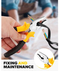 Hand using pliers from DIY Tool Kit Set With Storage Case For Home Garage And Office Grab And Go Hand Tools For Quick Fixes And Everyday Projects