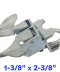 Heavy Duty Galvanized Butterfly Gate Latch Fits Chain Link Fence Frame And Post With Zero Hassle Setup Secure Your Yard Tight Using Premium Steel Hardware Case Of Twenty Five Pieces, 1-3/8 x 2-3/8 inches, showing detailed latch design.
