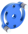 Heavy Duty Aluminum Wood Panel Hole Puncher With Ridiculously Precise Center Punching Gauge, blue round layout tool for precision drilling.