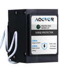 Slick Whole Panel Circuit Breaker Surge Protector Serving 18 Kiloamp Load Across Dual Branch Spaces For Residential Electrical Panels Featuring Pigtail Hookup.