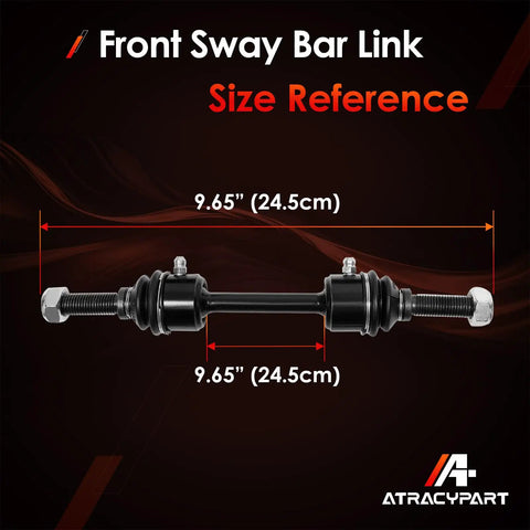 Ford F150 F250 F350 Front Sway Bar Links Set 2 Pack Replacement For Stabilizer Bar Beefs Up Ride Stops Clunking Noise Stops Leaning In Turns Even Tire Wear Fits 2009 To 2022 Models, 9.65in size reference
