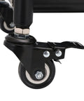 Close-up of wheel with lock on Heavy Duty Universal Dirt Bike Stand With 1100 Lb Capacity, Detachable Lift For Maintenance And Tire Changes