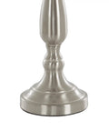 Close-up of base for Brushed Steel Table Lamps Set Of 2 Traditional Accent Lights With LED Bulbs For Bedroom Living Room Office