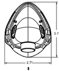 Diagram of 3 Pack Adult Oxygen Masks For Generators With 6.6 Foot Tubing And Adjustable Elastic Straps Size L, measurements shown.