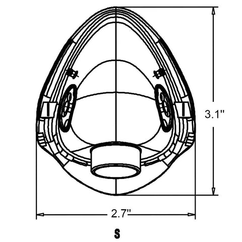 Diagram of 3 Pack Adult Oxygen Masks For Generators With 6.6 Foot Tubing And Adjustable Elastic Straps Size L, measurements shown.