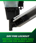 Strap Tite Fastening System Strip Nailer For Wood And Metal Connectors, Pro Preferred Pneumatic, showcasing dry fire lockout