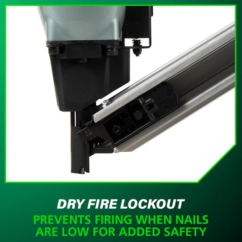 Strap Tite Fastening System Strip Nailer For Wood And Metal Connectors, Pro Preferred Pneumatic, showcasing dry fire lockout