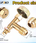 Brass Propane Gas Control Valve With 3/8 Inch Male Flare Thread And M10x1 Metric Thread, high pressure needle valve close-up