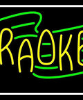 LED Neon Sign With Dimmer 13 Inch Tall By 24 Inch Wide Black Square Cut Acrylic Backing Premium Indoor Light For Studio Club showcasing bright 'KARAOKE' letters in colorful neon