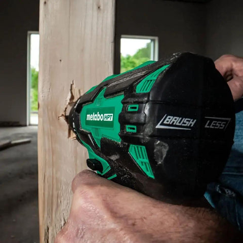 Using 18V MultiVolt Cordless Drill And Driver Kit With Brushless Motor Half Inch Keyless Metal Chuck on wood