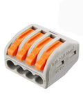 Fifty Pack Four Conductor Quick Grip Lever Wire Nuts For No Sweat Electrical Splicing 28 To 12 AWG heavy duty tool free connectors.