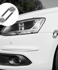 Car with Go To Bumper Quick Release Kit For Front And Rear Bumpers Aluminum Fasteners O Ring Clips, silver finish visible