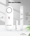 2-In-1 Alarm And Chime Door Sensor With Easy Install, Three-Stage Volume Control, Quick Alarm For Doors And Gates, Ideal For Pool Safety, Kids, Pets And Home Security, 3-Pack mini white plastic sensor with magnet mount