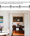 8Ft Heavy Duty Sliding Barn Door Hardware Kit With Single Track Bypass And Double Door Capability installed in a dining room