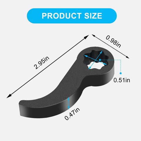Dimensions of the Two Pack Pry Bar Wrench Adapter And Ratchet Attachment For One Half Inch Drive Crowbar Head For Tight Space Auto Repair.
