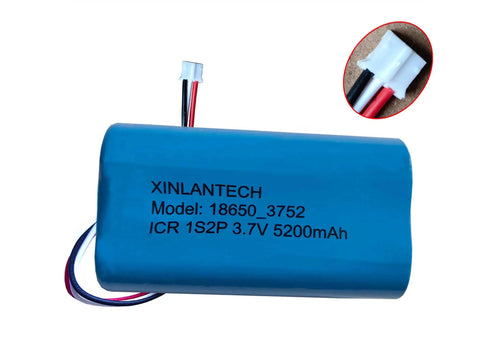 Beefy Three Point Seven Volt 5200mAh 18650 Battery Pack With 1S2P Configuration JST PH 2 0 Connector And Wires Image