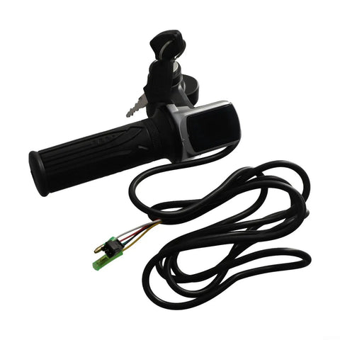 Throttle Grip For Electric Scooter With Key Lock And Power Indicator 36V 48V 60V Metal And Plastic Handle Fits E Scooter