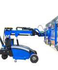 Badass Heavy Duty Electric Vacuum Glass Lifter With Hydraulic Arm for Curtain Wall Setup, showcasing multi-cup suction system.