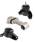 Rock Solid Engine Motor And Transmission Mount Replacement Kit For Hyundai Accent Elantra includes black rubber mounts and aluminum parts.