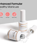 HEMA Free Nail Primer And Dehydrator Kit 2 x 15ml displayed with open bottle and spilled liquid on surface