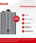 Heavy Duty Gas Tankless Water Heater With Smart Recirculation Delivers Instant Hot Water At Nine Gallons Per Minute For Indoor Setup Featuring compact design and Smart-Circ technology.