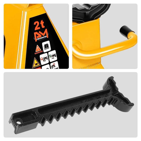 Low Profile Hydraulic Trolley Jack Set With Two Ton Capacity And Two Ratchet Jack Stands, Safety Overload System, 360 Degree Handle