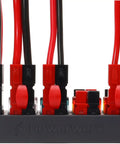 Reliable Nine Position Fused Distribution Panel With Powerpole Terminals and Interchangeable Automotive Blade Fuses for Hella Secure Circuit Protection On Trucks And Trailers Nailing Down Tight Wiring Setups, showing terminal connections.