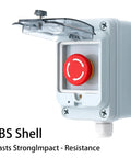 IP67 Waterproof Emergency Stop Button With Enclosed Box Dual NO And NC Contacts, beefy aluminum top, heavy duty electrical shut off switch