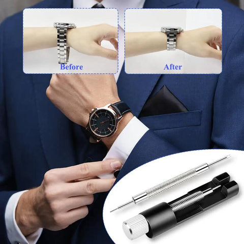 Watch Link Removal Tool Kit For Quick Bracelet Sizing And Repairs, Pro DIY Friendly With Doubled End Pin Punches, 6 Extra Pins, 20 Spring Bars