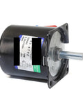 Heavy Duty 220V 14W Permanent Magnet Synchronous Motor With 8 MM Center Shaft And Easy Install Bracket angle view showing mounting plate for easy custom builds.