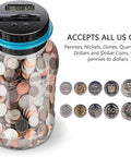 Digital Coin Bank With LCD Counter For Adults, 1.8L Large Capacity Money Jar Counts All US Coins, 800–1000 Coin Storage