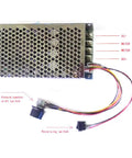 Front view of DC Motor Speed Controller 10-50V 100A Peak 5000W PWM Regulator with potentiometer and wires shown