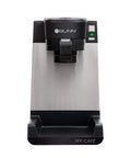 Front view of My Café Single Cup Multi-Use Coffee Brewer for Coffee Tea and Loose Leaf, stainless steel tank, black SST finish.