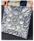 Lotus Square Concrete Molds For Walkways And Garden Paths, Easy To Use Reusable ABS Plastic Paver Molds For DIY Hardscaping