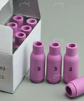 Pro Grade Ceramic Cup Nozzle Set For 17 18 26 And 10N49 Collet Bodies, Five Sixteenth Inch Bore By One And Thirteen Sixteenth Inch Length