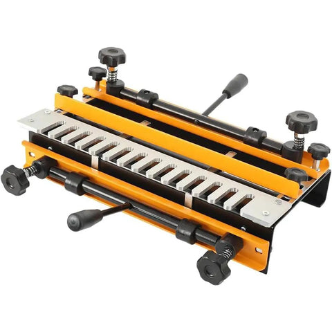 Top Shelf Twelve Inch Dovetail Router Jig With 1/2 Inch Templates For Dead On Alignment Plus Mortise And Tenon Woodworking Kit featuring durable steel and aluminum construction.