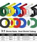 Heat Shrink Tubing Kit With 3 To 1 Adhesive Lined Shrinkable Wire Wrap Tubing 24 Feet Total Marine Grade Waterproof Oil