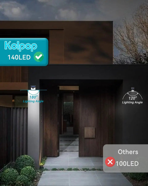 Ultra Bright 140 LEDs Solar Lights Outdoor 2 Pack Motion Sensor Wall Lights Zero Wiring Drama Ip65 Waterproof Heavy Duty Weather Resistant Lighting For Deck Fence Patio Pathway Yard