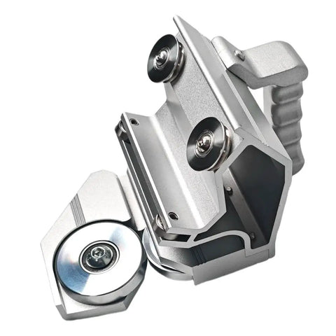 Pro Cut Off Tool With Case 10379 Precision Cutter For Industrial Metalworking Heavy Duty Performance Compatible With Pro 14 HD MX Series And Max I Mum XL Bending Brakes Durable Case And High Precision Blade, silver metal cutter close-up