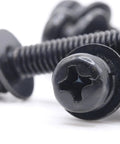 Replacement Tv Stand Screws Kit Features Four Premium Metric Black Machine Screws for secure TV base mounting.