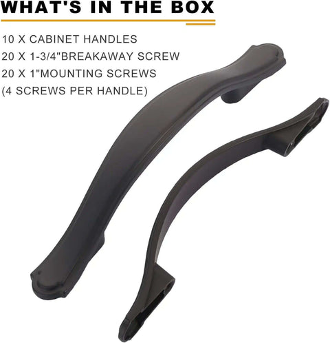 Six Pack Matte Black Kitchen Cabinet Handles And Drawer Pulls With 3 Inch Center To Center Holes For Cabinets Dressers And Cupboards
